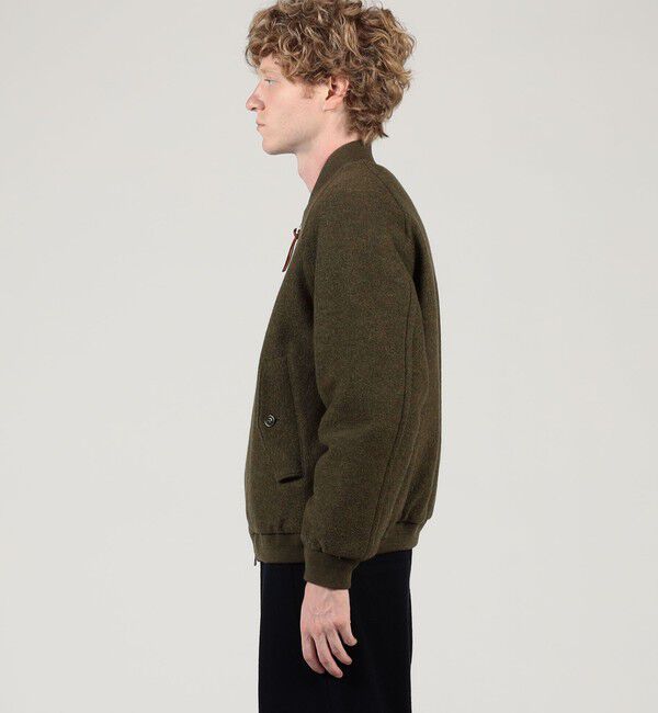 TOMORROWLAND MENS「キルトライニング ウールニット ジップアップブルゾン」|ブルゾン・スタジャン|