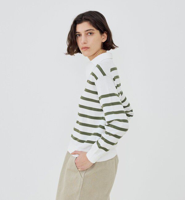 GALERIE VIE「プレーンコットン オープンカラープルオーバー」|ニット・セーター|