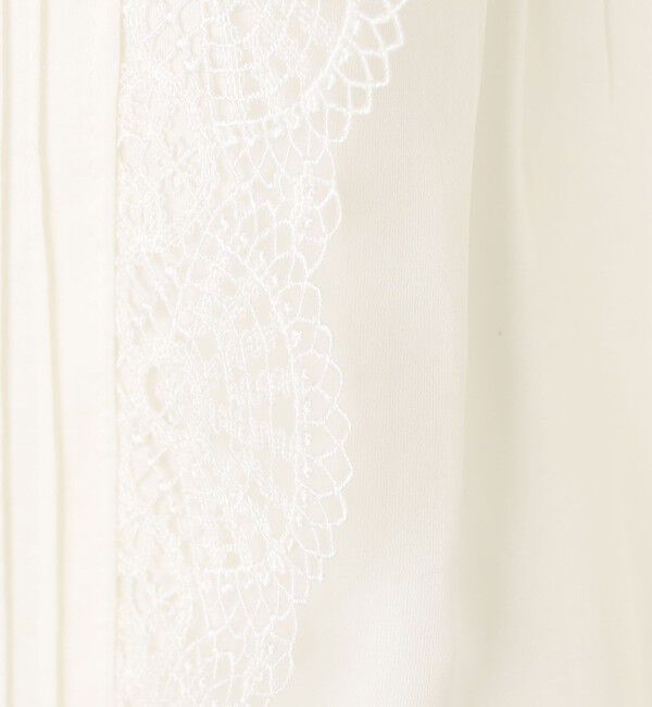 Ballsey「コットンシルクサテン タック＆レースブラウス」|シャツ・ブラウス|