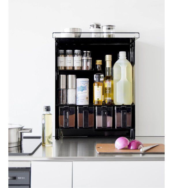 journal standard Furniture「《WEB限定》【tower/タワー】前が開く 隠せる調味料ラック」|食器・キッチングッズ|