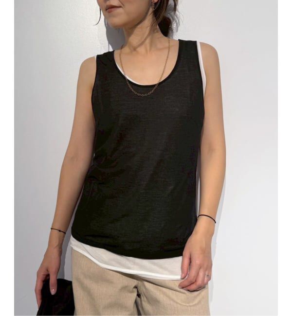 Plage「《博多店・WEB限定》sheer タンク」|タンクトップ|ブラック