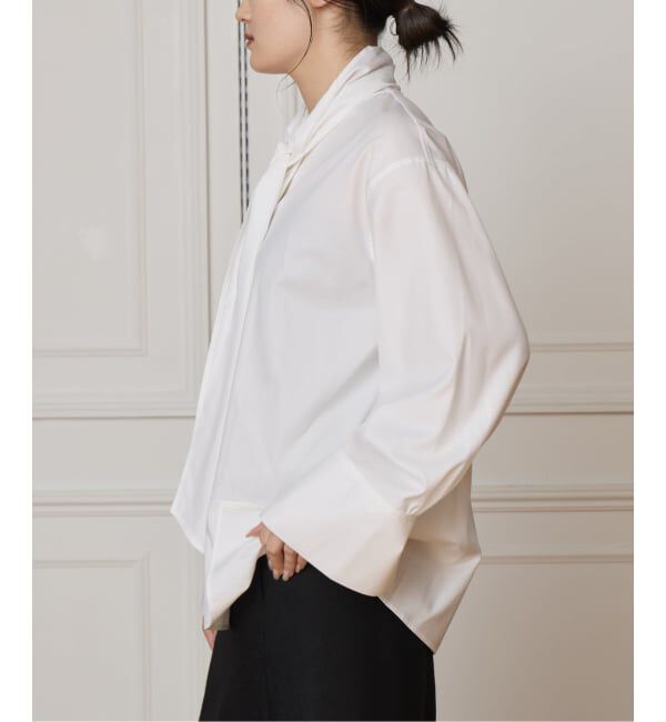 IENA LA BOUCLE「IENA LA BOUCLE コットンフロンタブルボウタイブラウス」|シャツ・ブラウス|