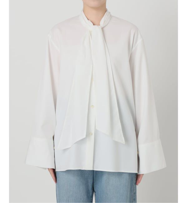 IENA LA BOUCLE「IENA LA BOUCLE コットンフロンタブルボウタイブラウス」|シャツ・ブラウス|