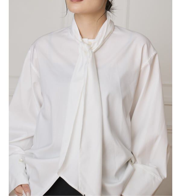 IENA LA BOUCLE「IENA LA BOUCLE コットンフロンタブルボウタイブラウス」|シャツ・ブラウス|