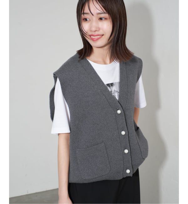 SLOBE IENA「《追加》パールニットベスト」|ベスト・ジレ|