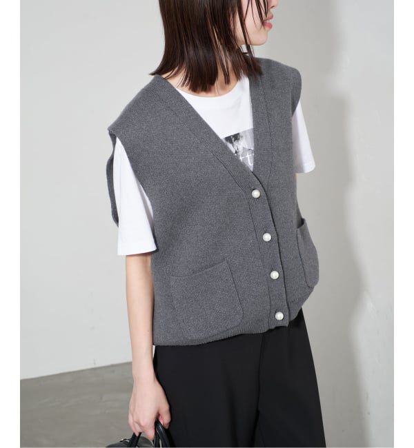 SLOBE IENA「《追加》パールニットベスト」|ベスト・ジレ|