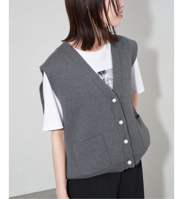 SLOBE IENA「《追加》パールニットベスト」|ベスト・ジレ|