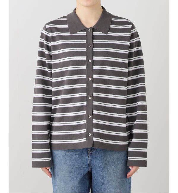 IENA「襟付きボーダーニット」|ニット・セーター|