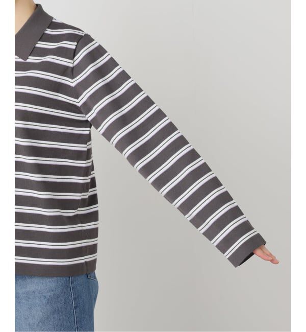 IENA「襟付きボーダーニット」|ニット・セーター|