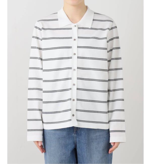 IENA「襟付きボーダーニット」|ニット・セーター|