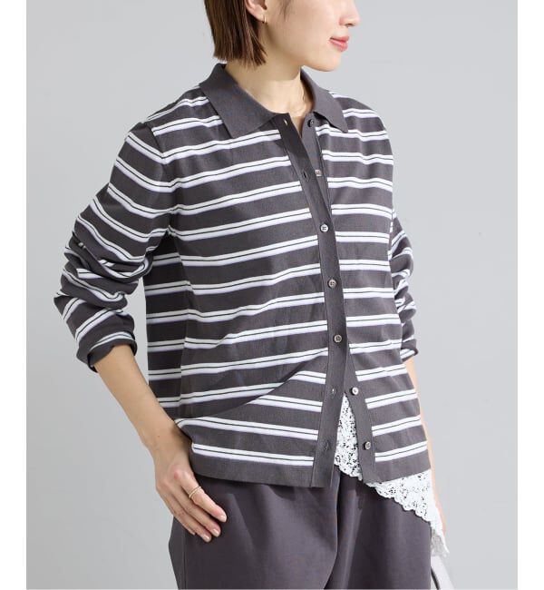 IENA「襟付きボーダーニット」|ニット・セーター|