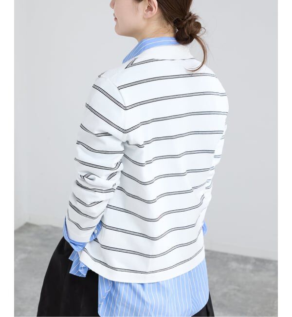 IENA「襟付きボーダーニット」|ニット・セーター|