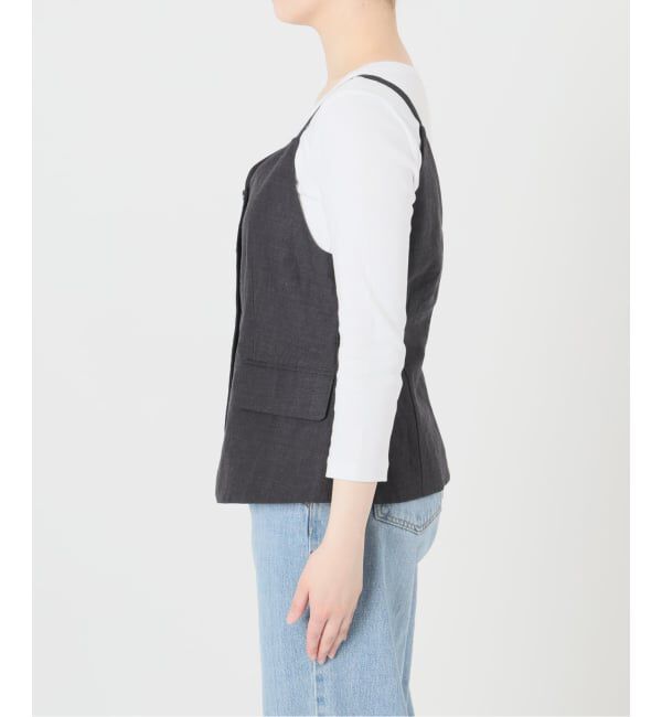 IENA「《セットアップ対応/予約》ウォッシャブル リネン混シェイプジレ」|その他|