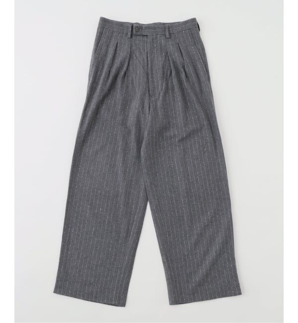 EDIFICE「m&rsquo;s braque (エムズ ブラック) TUCK WIDE BUGGY パンツ(ストライプ)」|スラックス|