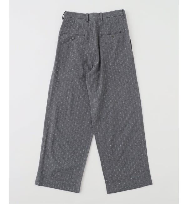 EDIFICE「m&rsquo;s braque (エムズ ブラック) TUCK WIDE BUGGY パンツ(ストライプ)」|スラックス|