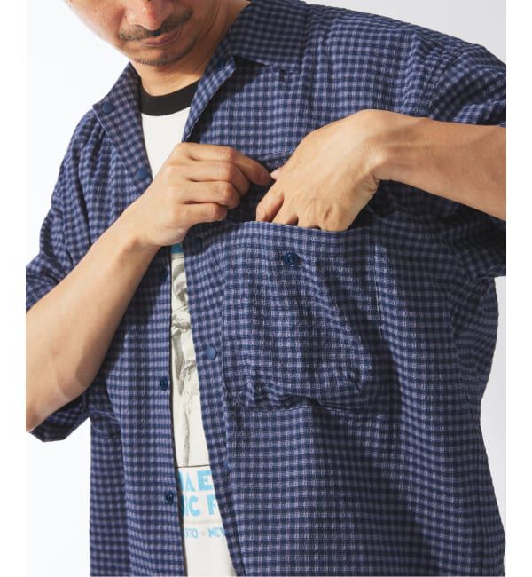 JOURNAL STANDARD relume「ストレッチ サッカー ミニ チェック 半袖 シャツ」|シャツ・ブラウス|