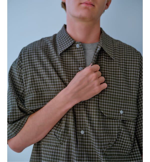 JOURNAL STANDARD relume「ストレッチ サッカー ミニ チェック 半袖 シャツ」|シャツ・ブラウス|