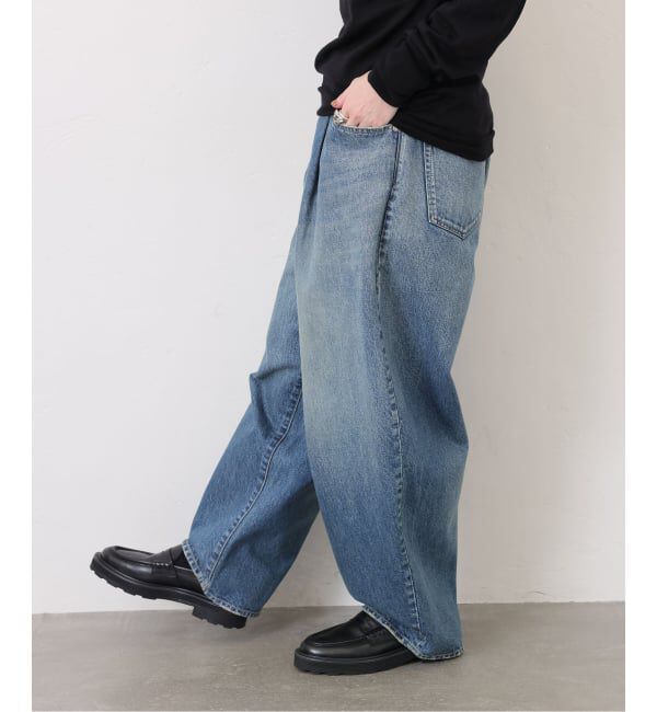 journal standard luxe「《追加2》13OZデニム タックラウンドパンツ」|デニム|