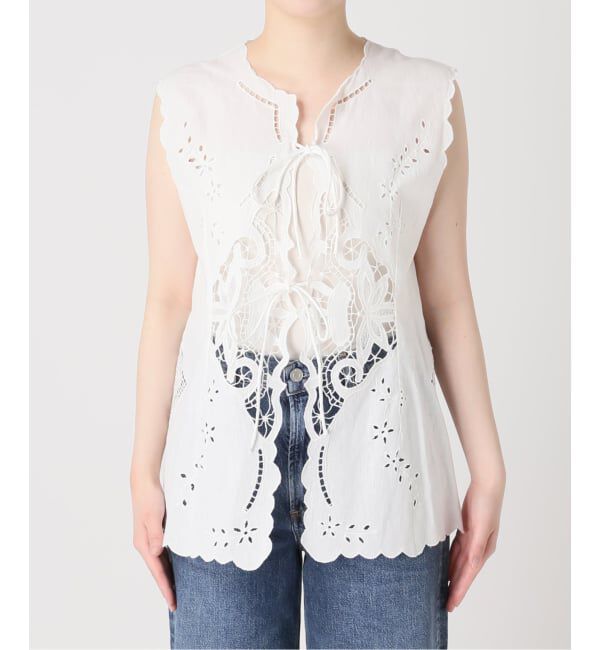 journal standard L'essage「《予約》刺しゅうレースベスト」|ベスト・ジレ|