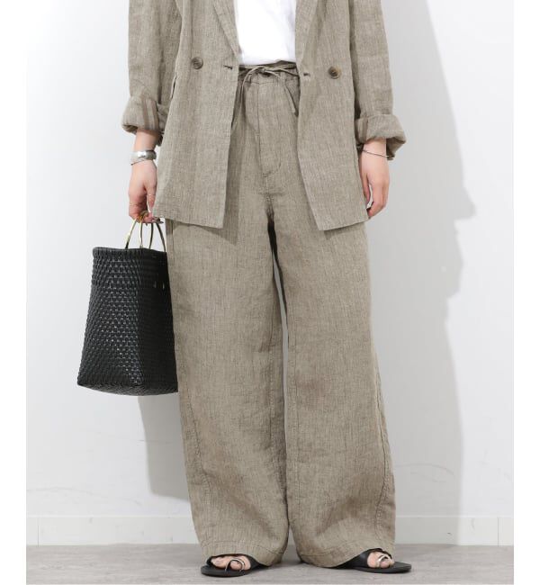 JOURNAL STANDARD relume「《予約》［26SS新作］ベルギーリネンワイドイージーパンツ」|その他|ブラウン