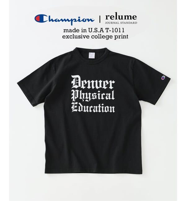 JOURNAL STANDARD relume「《予約》CHAMPION / チャンピオン 別注 T1011 カレッジプリント Tシャツ」|Tシャツ・カットソー|ブラック
