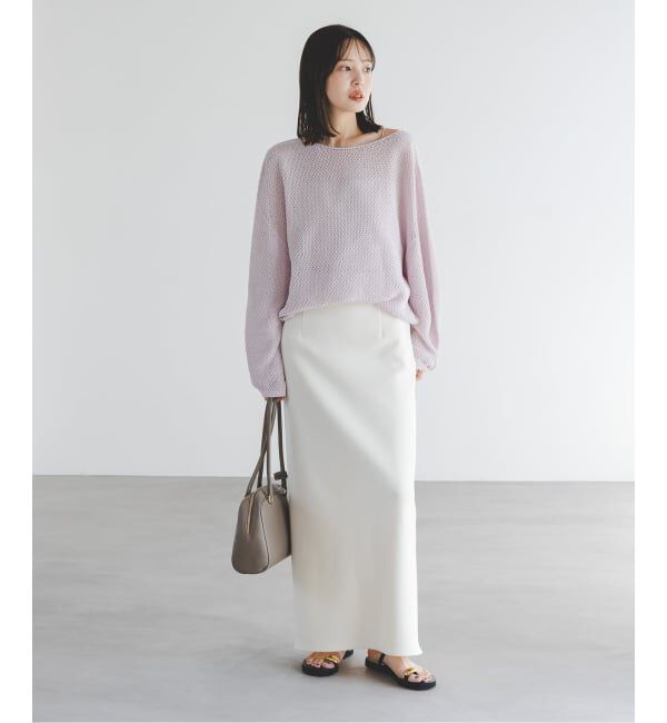 NOBLE「《追加》【洗える】コンフォートジャージーライクタイトスカート 3」|スカート|