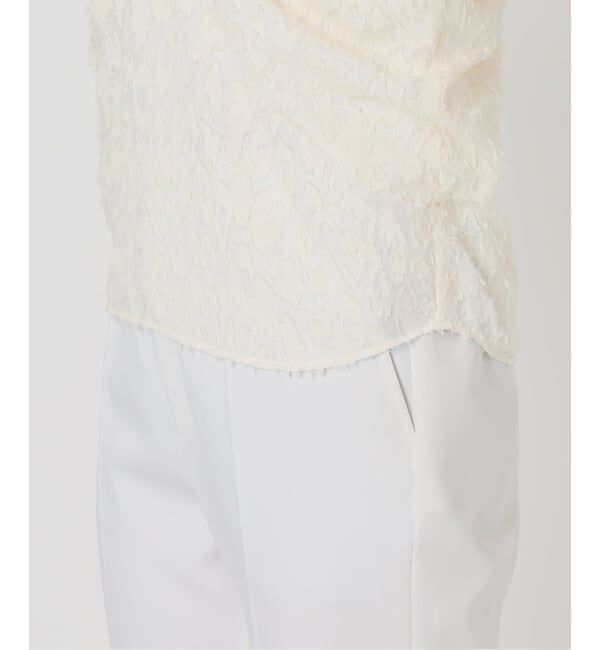 NOBLE「【洗える】レオパードジャガードデコルテVブラウス」|シャツ・ブラウス|