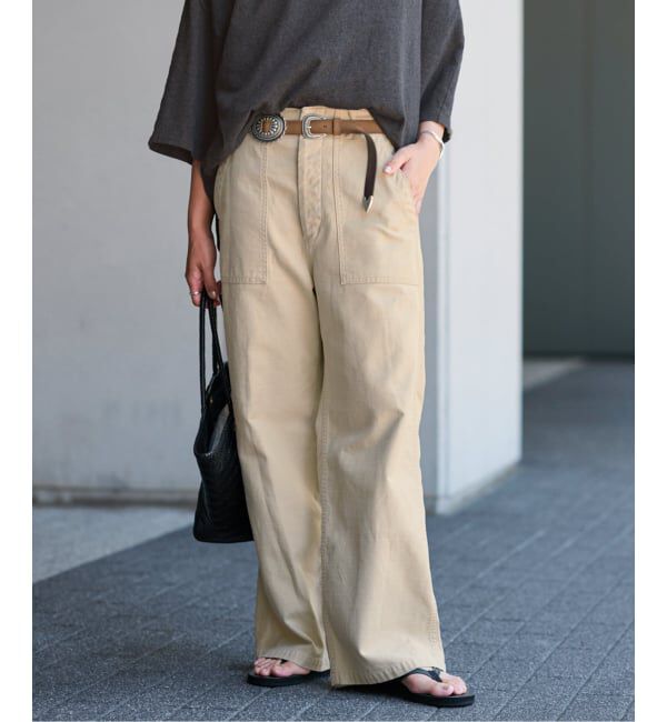 FRAMeWORK「≪一部カラーWEB限定≫ミリタリースラブバックサテンベイカーパンツ」|カーゴ|