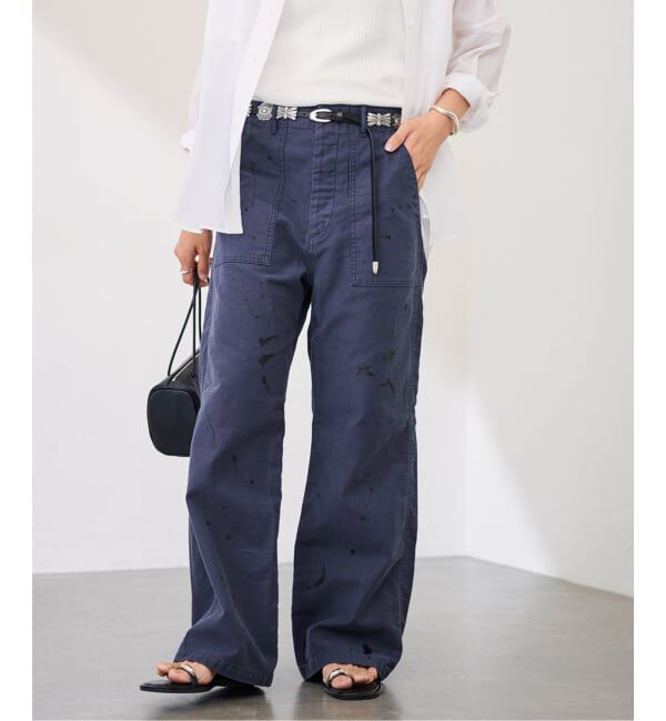 FRAMeWORK「ミリタリースラブペイントベイカーパンツ」|その他|ネイビー