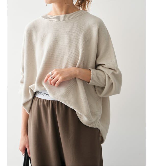 Spick and Span「《WEB限定 / 追加》 バルキーヤーンドルマンロングリブニット」|ニット・セーター|