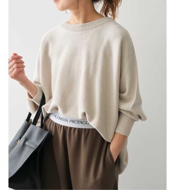 Spick and Span「《WEB限定 / 追加》 バルキーヤーンドルマンロングリブニット」|ニット・セーター|ホワイト B