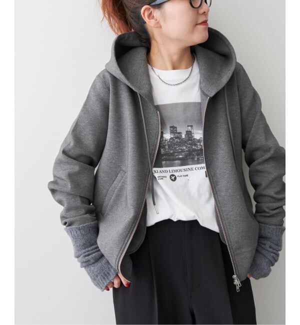 Spick and Span「《追加4》ストレッチジップフードパーカー」|パーカー|