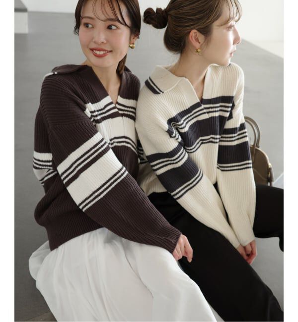 NOBLE「《NOBLE別注》Venit/ヴェニット ランダムボーダーニット」|ニット・セーター|