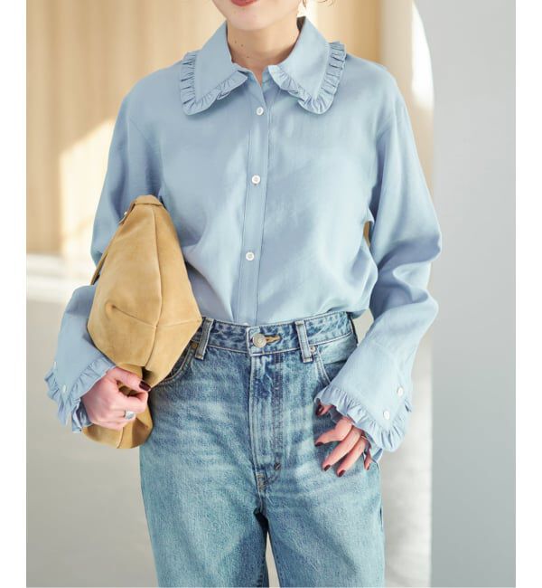 Spick and Span「《WEB限定 / 追加》フリルカラーブラウス」|シャツ・ブラウス|