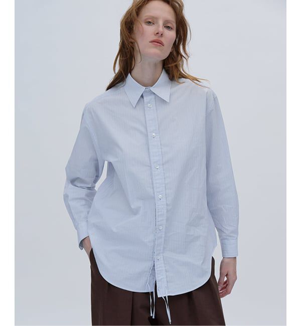 Glyph「《一部店舗+WEB限定》Glyph Stripe Gathered String Shirt」|シャツ・ブラウス|