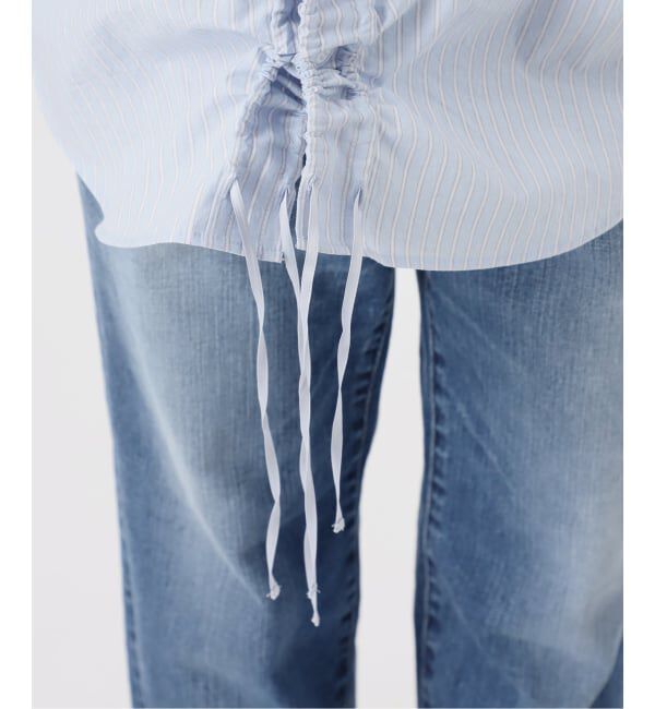Glyph「《一部店舗+WEB限定》Glyph Stripe Gathered String Shirt」|シャツ・ブラウス|