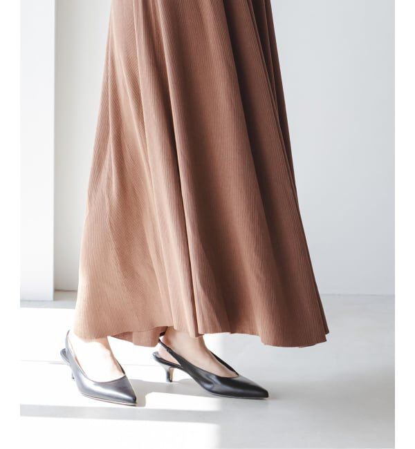 NOBLE「《予約》デコルテネックフィット&フレアニットワンピース」|ワンピース|