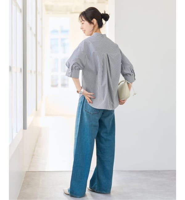 Spick and Span「《WEB限定 / 追加予約》パールボタンギャザースリーブシャツ」|シャツ・ブラウス|