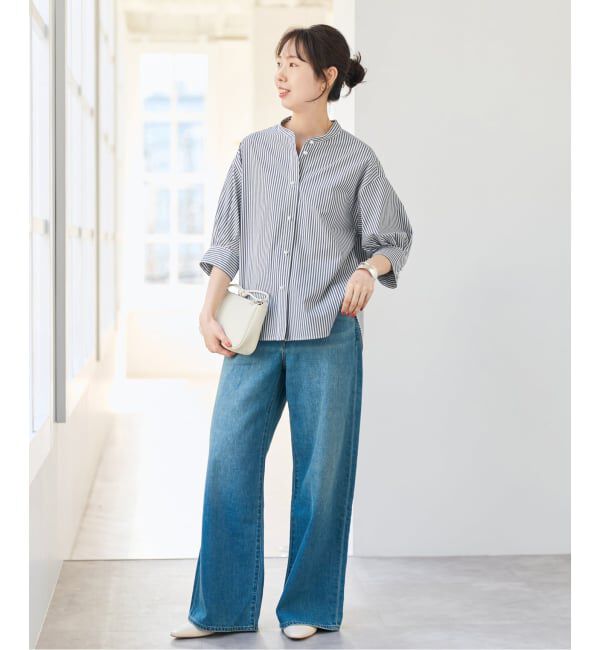 Spick and Span「《WEB限定 / 追加予約》パールボタンギャザースリーブシャツ」|シャツ・ブラウス|