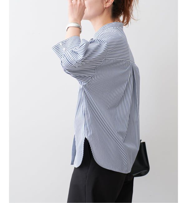 Spick and Span「《WEB限定 / 追加予約》パールボタンギャザースリーブシャツ」|シャツ・ブラウス|