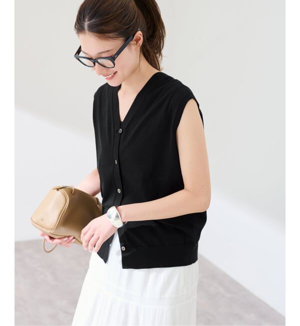 FRAMeWORK「≪予約≫シルク混綿麻ノースリーブ2WAYカーディガン」|カーディガン|