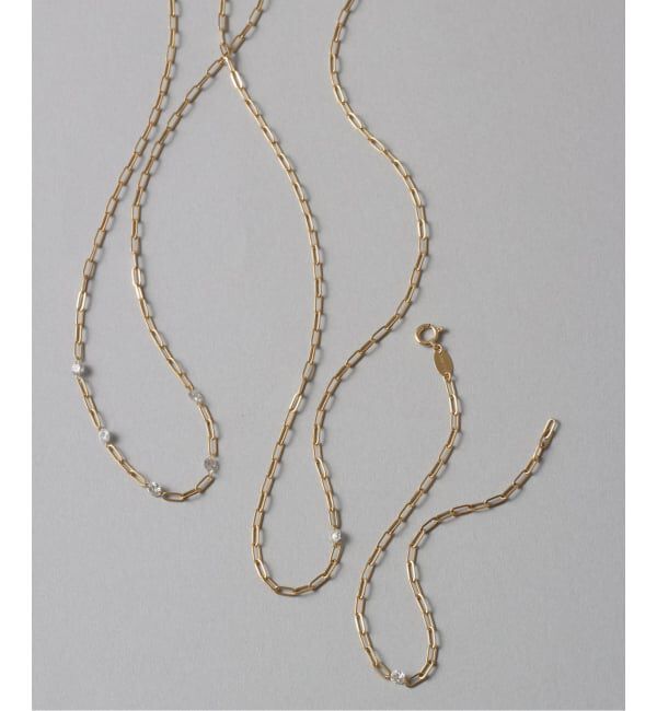 Lilas by Spick&Span「《予約》ダブルホールダイヤ5Pペーパークリップチェーンネックレス K18」|ネックレス|