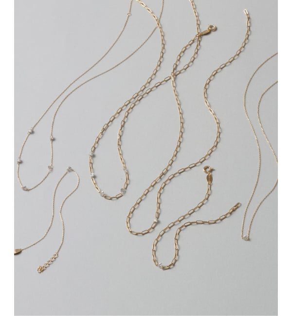 Lilas by Spick&Span「《予約》ダブルホールダイヤ5Pペーパークリップチェーンネックレス K18」|ネックレス|