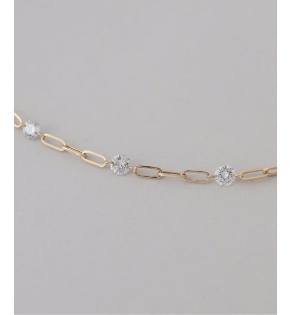 Lilas by Spick&Span「《予約》ダブルホールダイヤ5Pペーパークリップチェーンネックレス K18」|ネックレス|