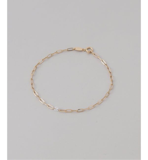 Lilas by Spick&Span「《予約》ダブルホールダイヤペーパークリップチェーンブレスレット K18」|ブレスレット・バングル|