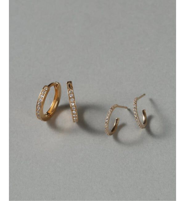 Lilas by Spick&Span「《予約》スモールフープダイヤピアス K10（両耳）」|ピアス|