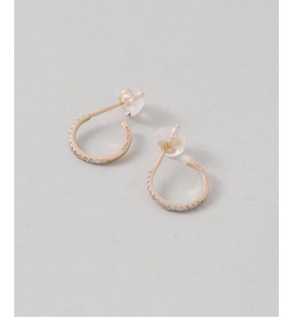Lilas by Spick&Span「《予約》スモールフープダイヤピアス K10（両耳）」|ピアス|