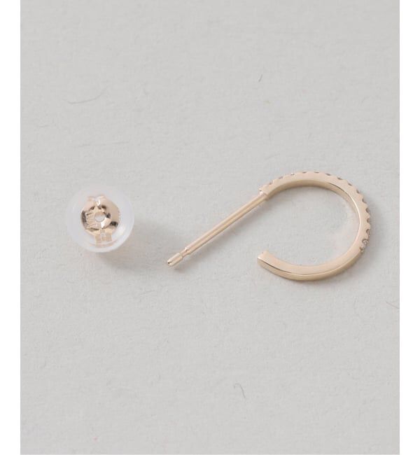 Lilas by Spick&Span「《予約》スモールフープダイヤピアス K10（両耳）」|ピアス|