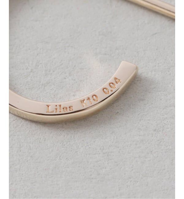 Lilas by Spick&Span「《予約》スモールフープダイヤピアス K10（両耳）」|ピアス|