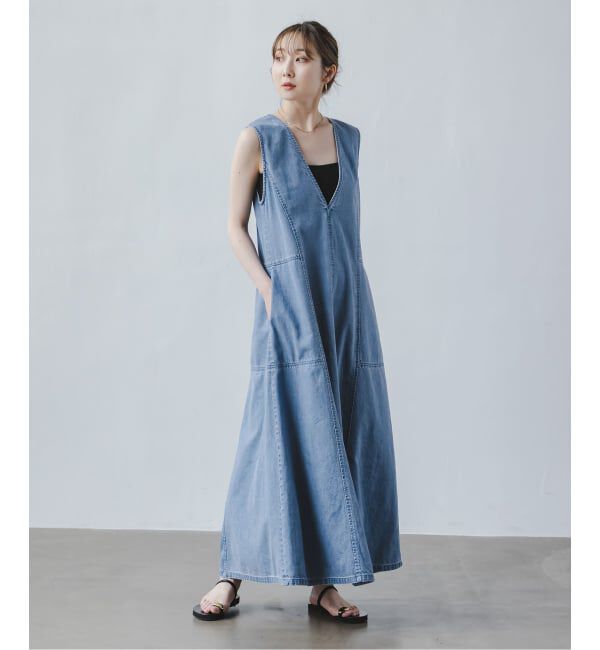 NOBLE「《予約》デニム2wayフレアワンピース」|ワンピース|